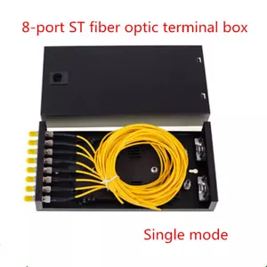 Caja terminal de fibra monomodo ST de 8 puertos completa con brida caja cola de cerdo - Imagen 1 de 5