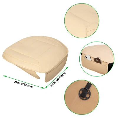 Universal Car Seat Cover PU Leather Breathable Seat Pad Mat for Auto Chair Beige Foto 1 de 4