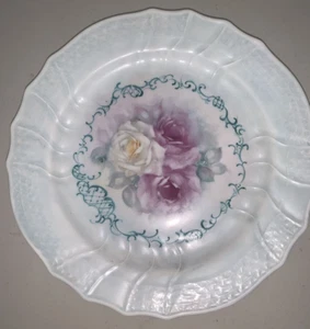 HUTSCHENREUTHER 10" Blue/White Floral Plate FORM DRESDEN PORCELAIN GERMANY - Picture 1 of 7