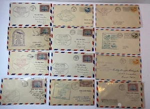 Antique Airmail Envelopes Lot 1920s to 1930s Various States With Stamps - Picture 1 of 15