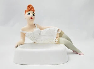 Vintage Orange Hair Lady Woman Night Gown Soap Bar Dish Signed Banning Ent 1986 - Picture 1 of 13