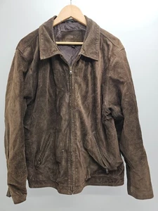 Chaqueta Bomber Studio ALX Gamuza Cuero Para Hombres L Marrón Cremallera Completa Acolchada Forrada De Colección - Imagen 1 de 10