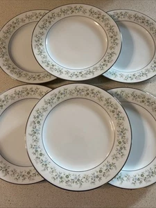 Noritake Savannah Salad Plates 2031 Japan 8 1/4” Green Set Of 6 - Picture 1 of 8