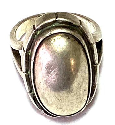 Anillo ovalado Georg Jensen #19 de plata de ley 22 mm tamaño 5 Foto 1 de 3
