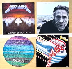 4 Lot 12x12 Record Store Promo Flats METALLICA The Cure SANTANA Judas Priest - Picture 1 of 5