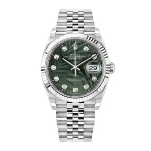 Rolex Datejust 36 Watch 36MM Green Diamond Index Markers Dial Stainless Steel - Picture 1 of 10