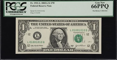 01001010 - TRUE BINARY - PCGS 66  RICKEY COLLECTION SERIES - DECIMAL #074 - RCTB - Image 1 of 2