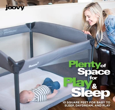  Joovy Room² Portable Play Pen Extra Large Pack n Play w/Carry Bag BLACK - Image 1 of 4