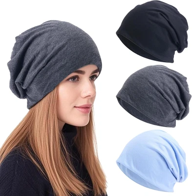 3 Pack Slouchy Beanie Mütze Damen Herren Chemo Kopfbedeckung Sommer Leichte - Bild 1 von 4