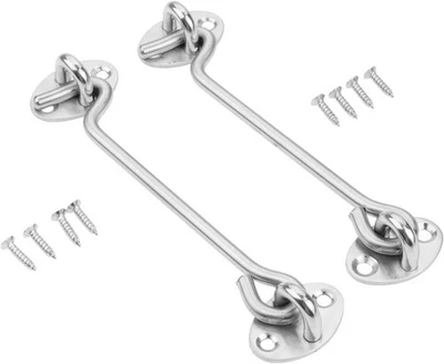 Paquete de 2 pestillos de gancho y ojo de 12 pulgadas, 304 Heavy Duty paquete de 2 12 pulgadas, plateado  Foto 1 de 4