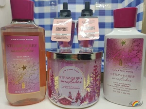 Bath & Body Works Juego de velas de pared de gel loción copos de nieve de fresa 5 piezas - Imagen 1 de 1
