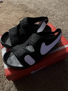 Nike Sunray Adjust 6 GS Casual Sandals Kids Black/White, Size 6Y, DX5544-002 - Picture 1 of 4