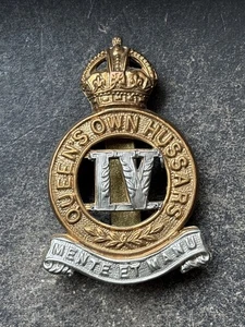 4th Queens Own Hussars, Original British Army WW2 Cap Badge. - Bild 1 von 6