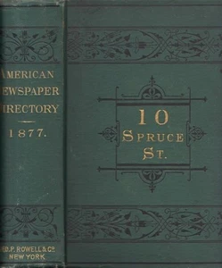 American Newspaper Directory Containing Accurate Lists of All the Newspapers 1st - Picture 1 of 1