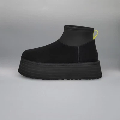 Original UGG Classic Mini Dipper Boot Black Yellow 1168170-BLK NEU
