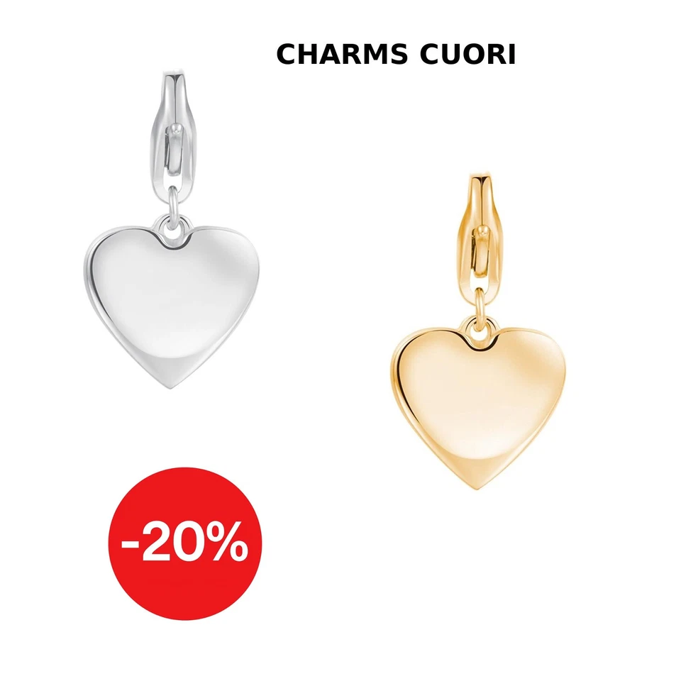 Charm Cuore Donna Sagapo Acciaio lucido Argento e Dorato SHA283 SHA284 Sagapò - Immagine 1 di 2