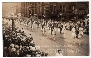 KNIGHTS TEMPLAR CONCLAVE PARADE HORSES MINNEAPOLIS MN RPPC POSTCARD 1931 - Picture 1 of 2
