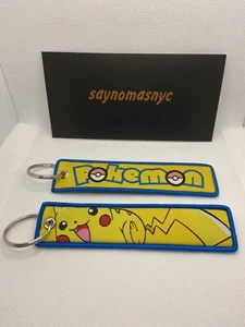 Lindo Kawaii Pikachu Tipo Eléctrico Pokemon Anime Llave Jet Tag Llavero Cordón - Imagen 1 de 1