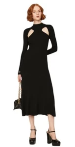 Vestido midi manga larga recortado cuello falso ASTR talla mediana - Imagen 1 de 15