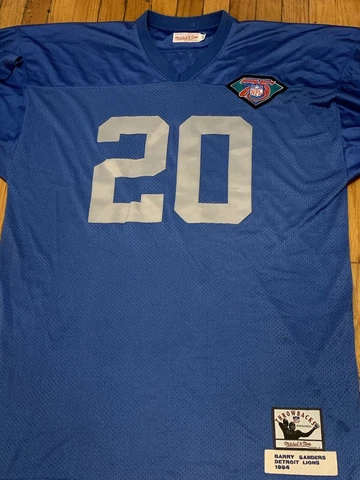 Barry Sanders Mitchell Ness 1994 NFL 75th Anniversary Lions Throwback 52 Jersey Cover