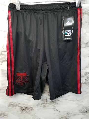 New Adidas Portland Timbers Training Soccer Shorts New 60$ Mens S Black Red NWT Cover