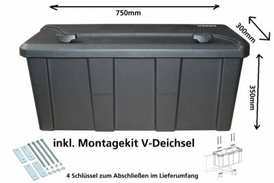 Blackit L, Just Daken B50-2, Deichselbox mit Schloss, Werkzeugkasten, Gurtkiste - Bild 1 von 4