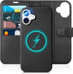 Case for iPhone 16 Wallet Case Detachable Kickstand RFID Blocking Wireless - Picture 1 of 9