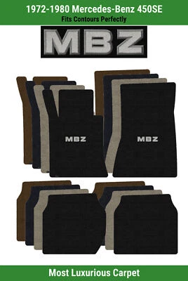 Alfombrillas delanteras y traseras Lloyd Luxe para Mercedes-Benz 450SE 72-80 con apliques MBZ Foto 1 de 4