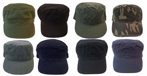 Cadet Box Cap Army GI Military Vintage Cotton Fashion Castro Hat Cap- - Picture 1 of 9