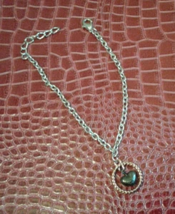 Bracciale Acciaio con Ciondolo Cuore Nero - Foto 1 di 2