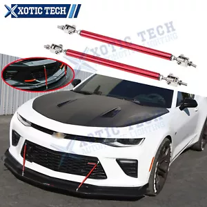 2X difusor de parachoques delantero rojo aluminio barras divisoras deportivas corbata para Chevy Camaro - Imagen 1 de 9