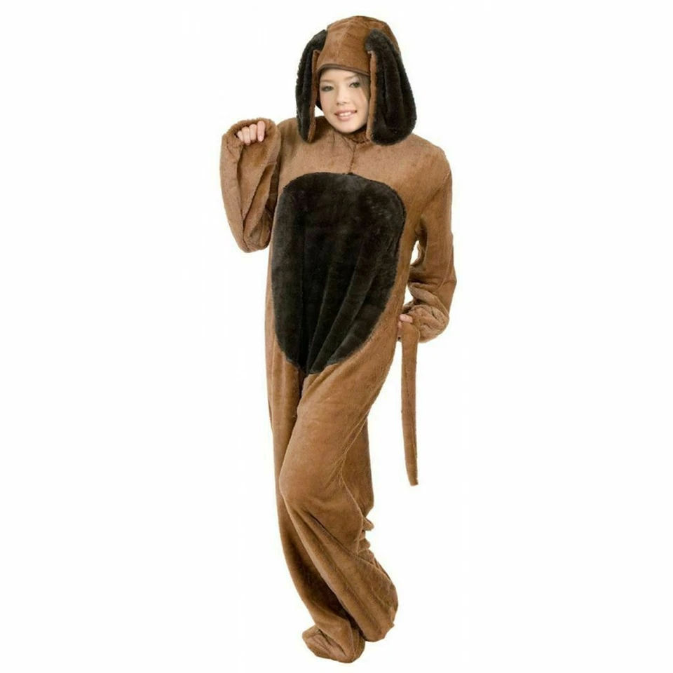 CHILD BIG BROWN DOG COSTUME PUPPY CANINE FARM ANIMAL JUMPSUIT BOYS GIRLS KIDS - Image 1 of 1