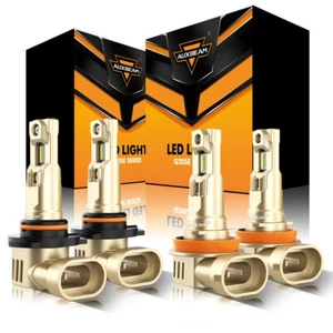 AUXBEAM Canbus H11 9005 LED Headlight Super Bright Bulbs Kit White High/Low Beam - Picture 1 of 15