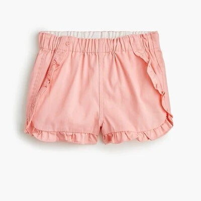 Шорты-чино Crewcuts для девочек с оборками без застежек, 12, персиковый оранжевый  - Изображение 1 из 4