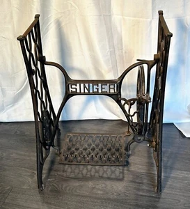 Antike 1910 Singer Tret Nähmaschine Gusseisen Sockel - Mehrzweck hinzufügen ein Top - Bild 1 von 4