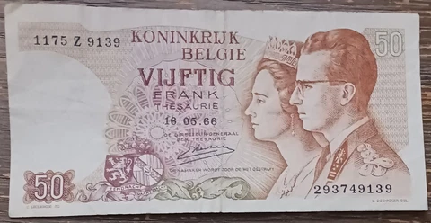BELGIUM - 1966 - 50 FRANCS  - 293749139 - BANKNOTE CIRCULATED Cover