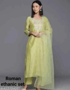 Elegant Designer Kurti with Pant Set – Ethnic Wear for Women – Party/Festive Wea - Picture 1 of 4