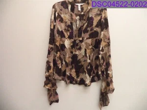 Blusa Diane Von Furstenberg de seda transparente manga larga para mujer talla grande nueva sin etiquetas - Imagen 1 de 4