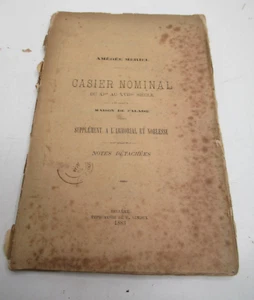 MERIEL CASIER NOMINAL XIEME-XVIIEME SIECLE MAISON FALAISE 1883 ARMORIAL NORMAND - Picture 1 of 6