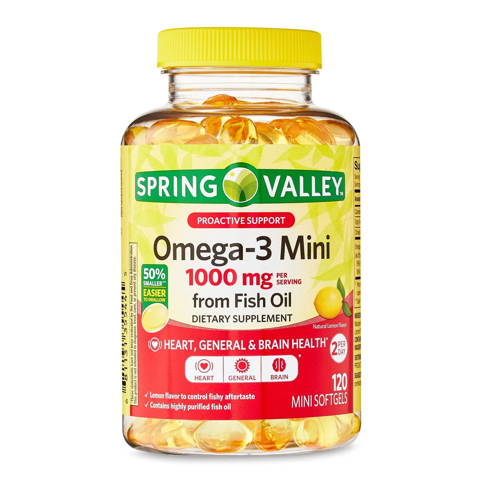 Omega-3 Mini from Fish Oil Dietary Supplement Mini Softgels, 1000 mg, 120 Count - Image 1 of 4
