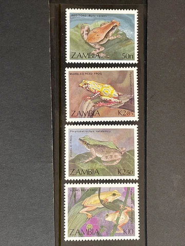 1989 Zambia MNH Stamps, Complete set Frogs and Toads, Sc# 462-265 Cover