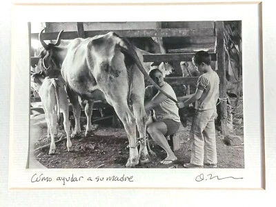 Arte fotográfico en blanco y negro enmarcado titulado firmado Orah Moore Vermont artista granja Foto 1 de 4