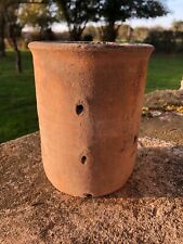 Antique French Tall Country Hand made Primitive Terracotta Cheese Strainer