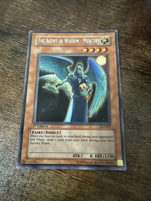 Yu-Gi-Oh! The Agent Of Wisdom Mercury 1st Edition Rare Card AST-007 LP - Image 1 of 2
