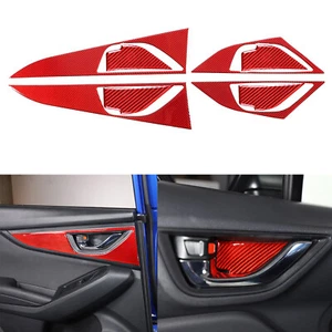 8X Carbon Fiber Door Handle Panel Cover RED Sticker For Subaru WRX STI 2022-2024 - Picture 1 of 9