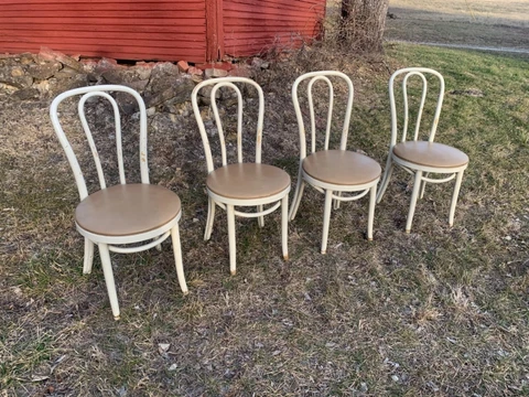 4 Antique Vintage Mid Century Bentwood Brody Bistro Cafe Wood Chairs Thonet Cover