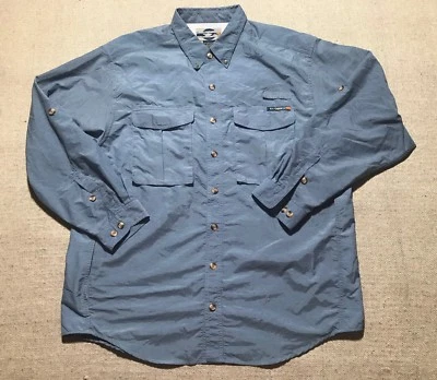 ExOfficio Men's Shirt Extra Large Blue Vented Nylon Pockets Travel #1951 - Image 1 of 4