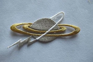 #2433 Gold,Sliver Earth,Galaxy Embroidery Iron On Applique Patch - Picture 1 of 1