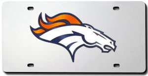 Denver Broncos License Plate Laser Cut Silver - Picture 1 of 1