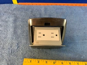 Leviton PFTR1-0BN Pop Up Floor Electric Plug Box Outlet Tamper Resistant - Picture 1 of 11